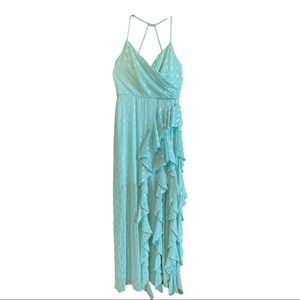 Aqua Formal Ruffled Dress Size 4